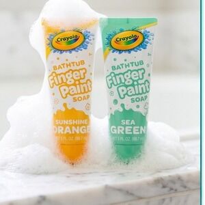 Crayola Bathtub Finger Paint Soap Sunshine Orange Sea Green 3oz 2pk Kids Bath
